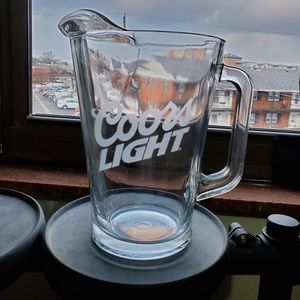 Vintage Crisa Coors Light Branded Glass Pitcher